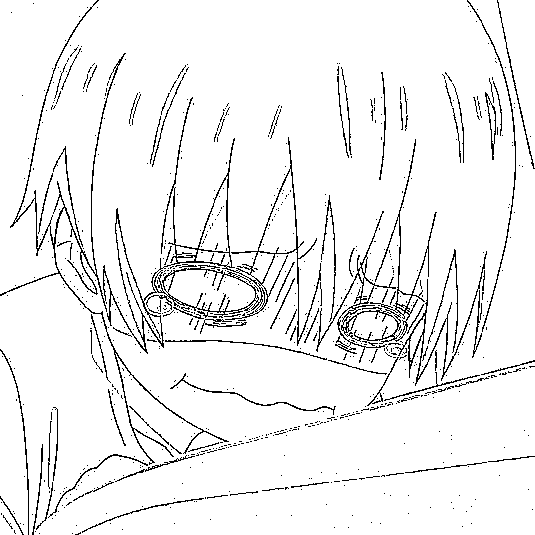 Coloriage Hana Uzaki effrayante