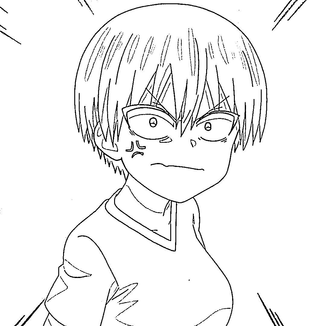 Coloriage Hana Uzaki en colère