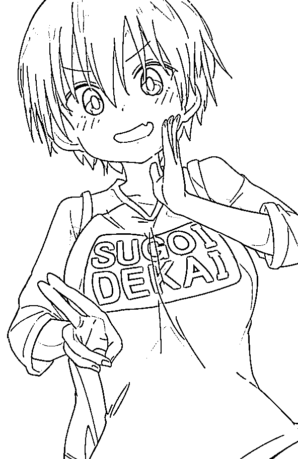 Coloriage Hana Uzaki très amusant