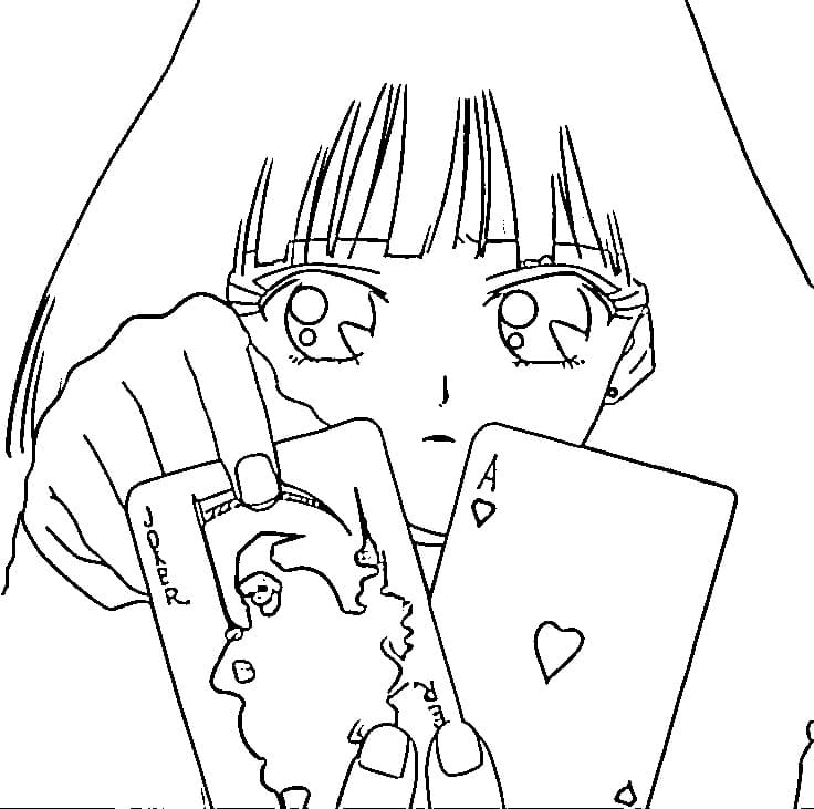 Coloriage Hotaru Tomoé Carte à jouer