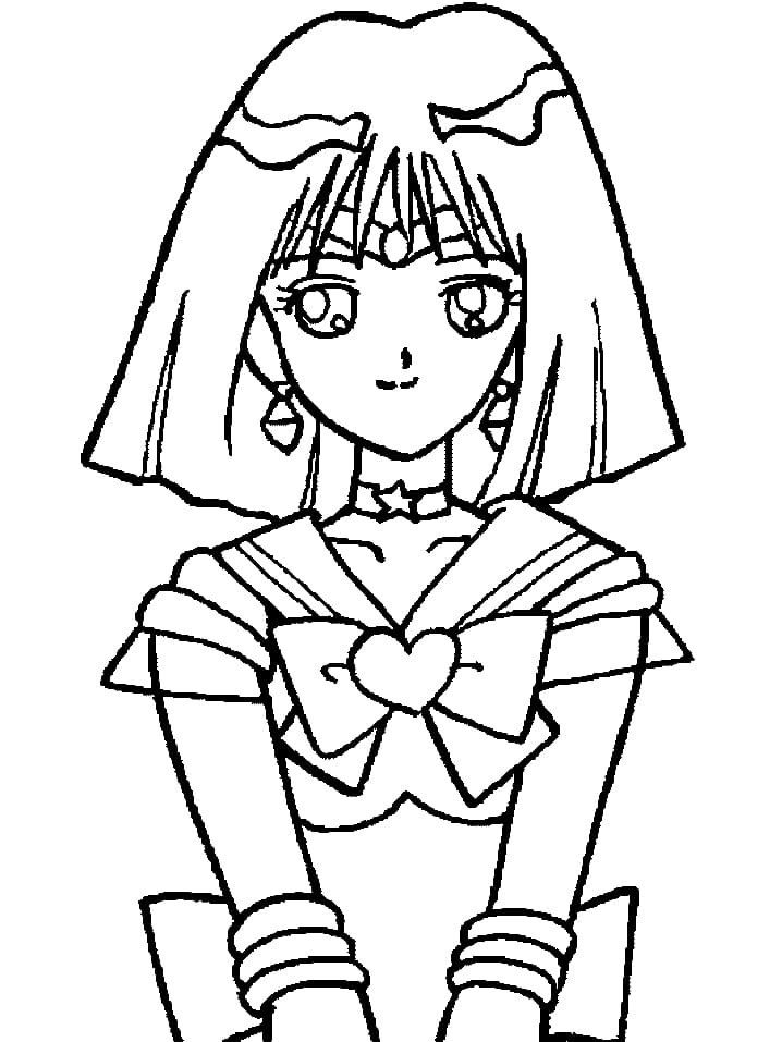 Coloriage Hotaru Tomoé souriant