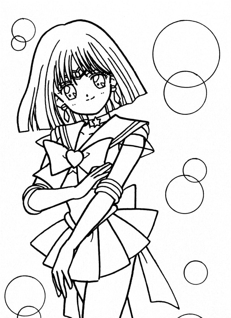 Coloriage Hotaru Tomoé très mignon