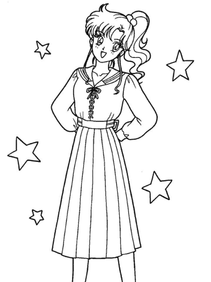 Coloriage Joyeux Makoto Kino