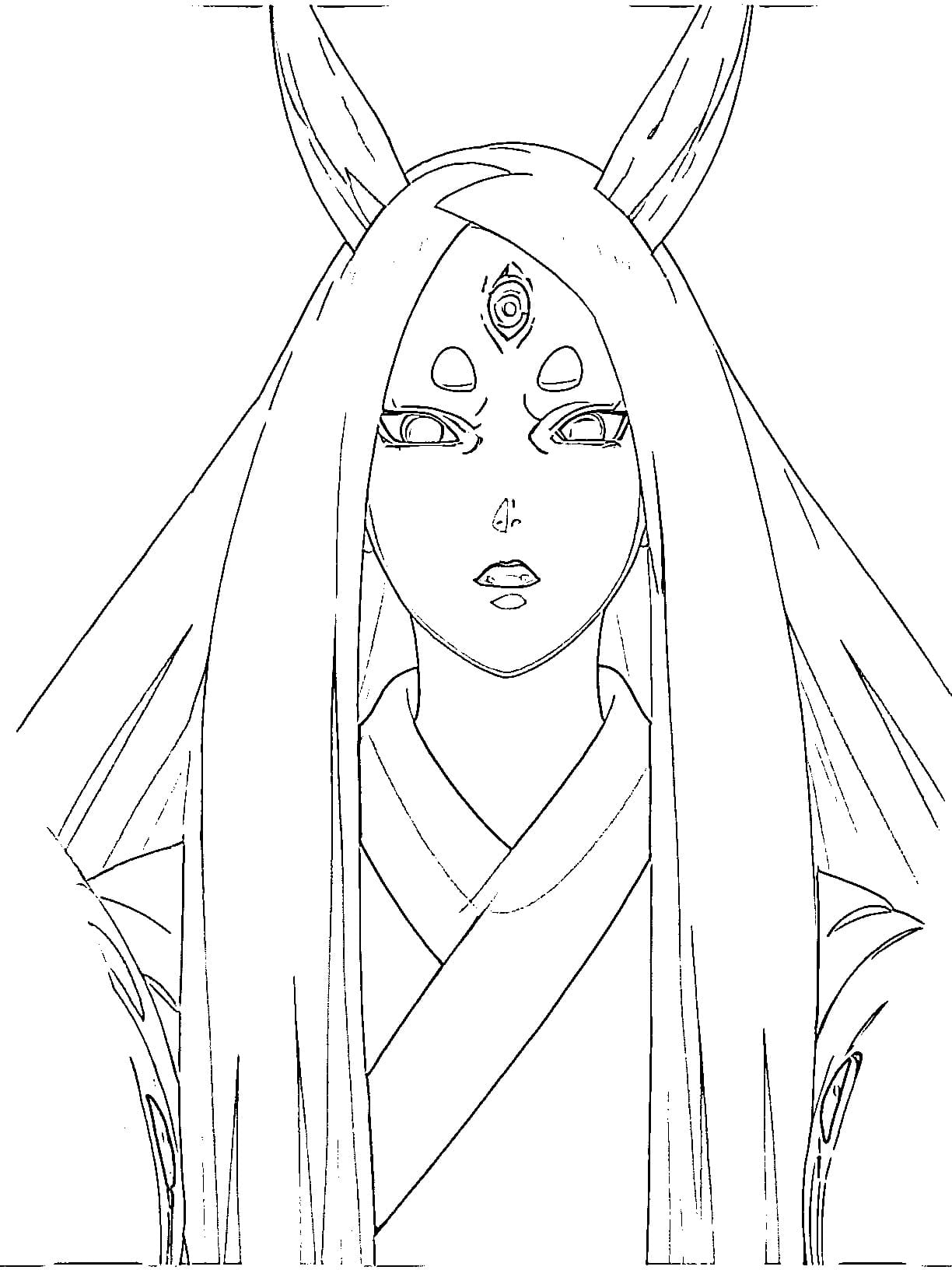 Coloriage Kaguya Ōtsutsuki basique