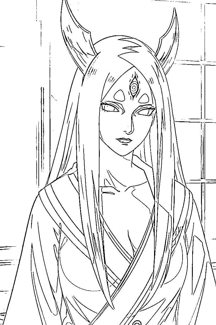 Coloriage Kaguya Ōtsutsuki beauté