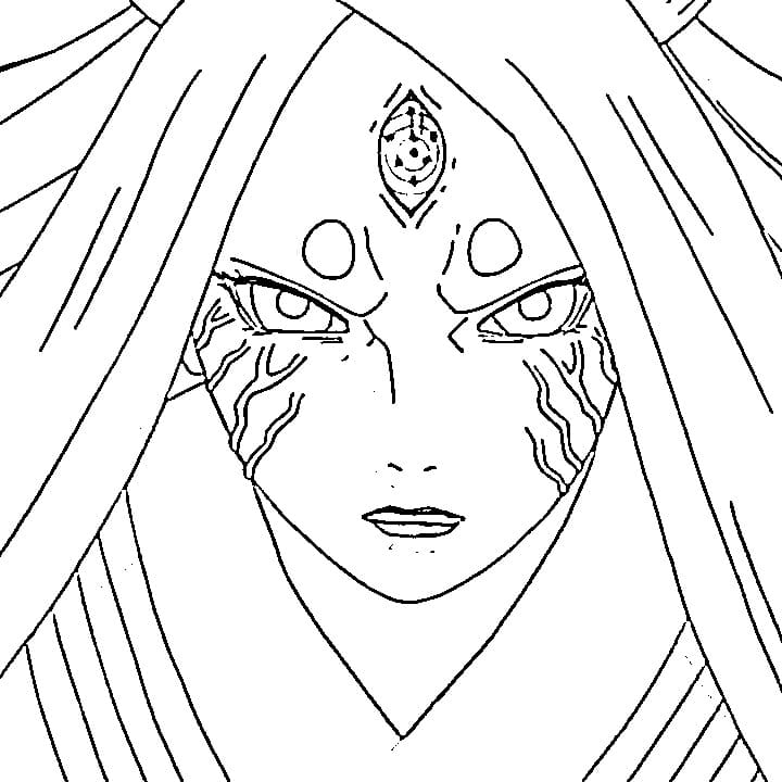 Coloriage Kaguya Ōtsutsuki bonne