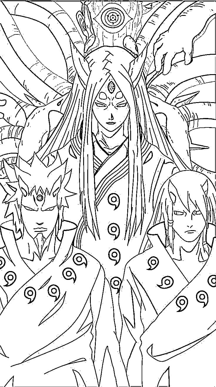 Coloriage Kaguya Ōtsutsuki cool