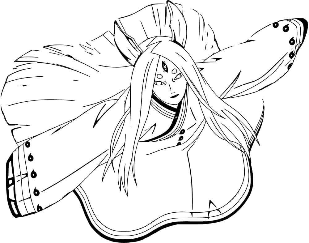Coloriage Kaguya Ōtsutsuki dans Naruto Shippuden