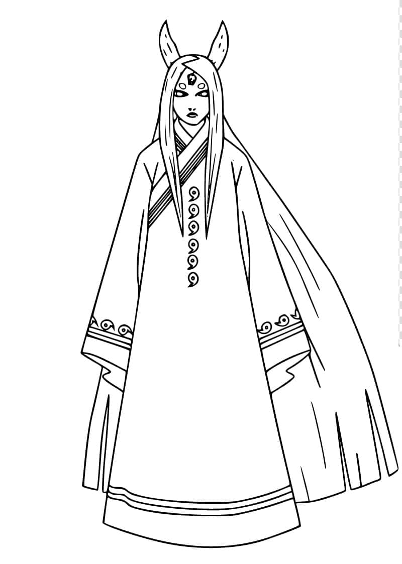 Coloriage Kaguya Ōtsutsuki de Anime Naruto