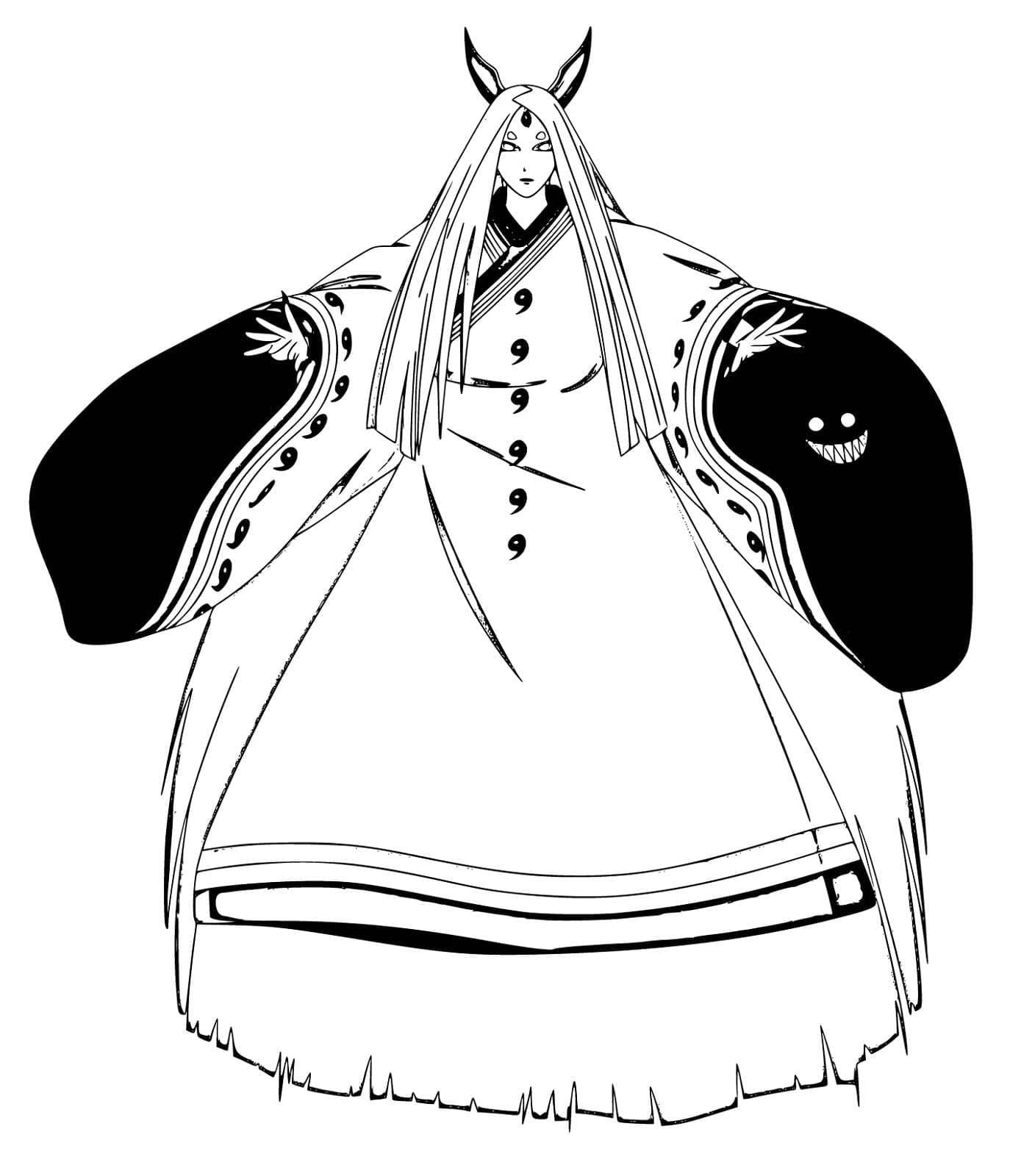 Coloriage Kaguya Ōtsutsuki de Anime Naruto Shippuden