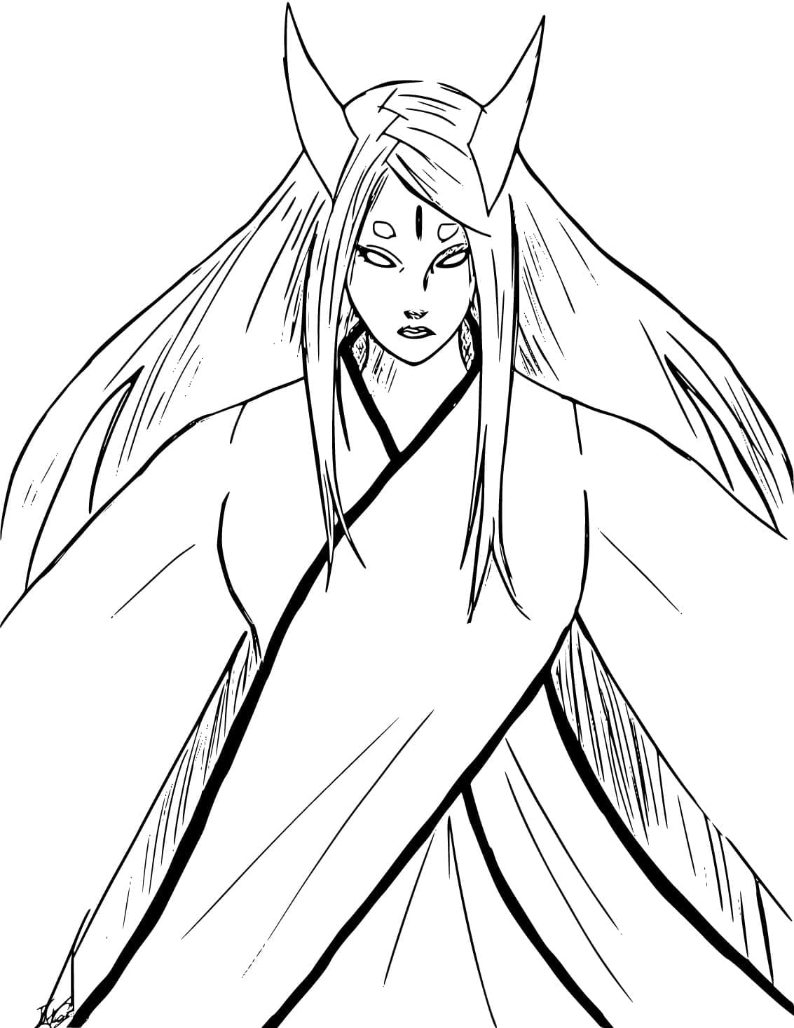 Coloriage Kaguya Ōtsutsuki de Naruto