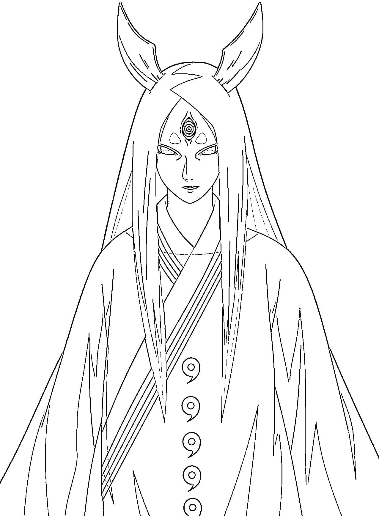 Coloriage Kaguya Ōtsutsuki incroyable