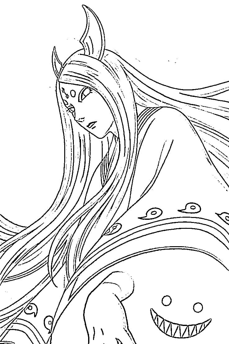 Coloriage Kaguya Ōtsutsuki lutte