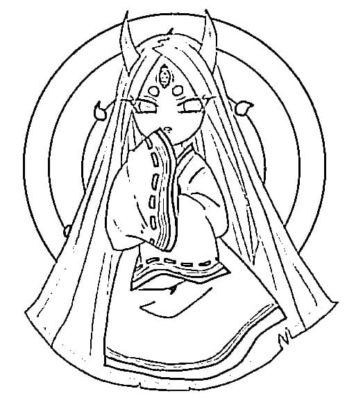 Coloriage Kaguya Ōtsutsuki mignonne