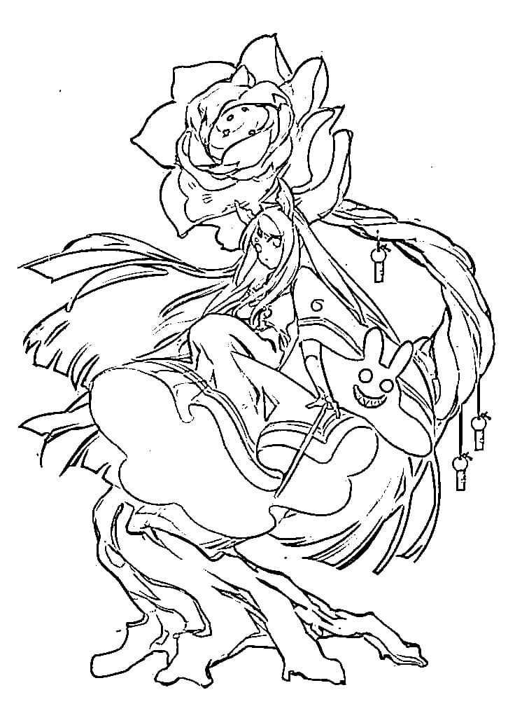 Coloriage Kaguya Ōtsutsuki très mignon