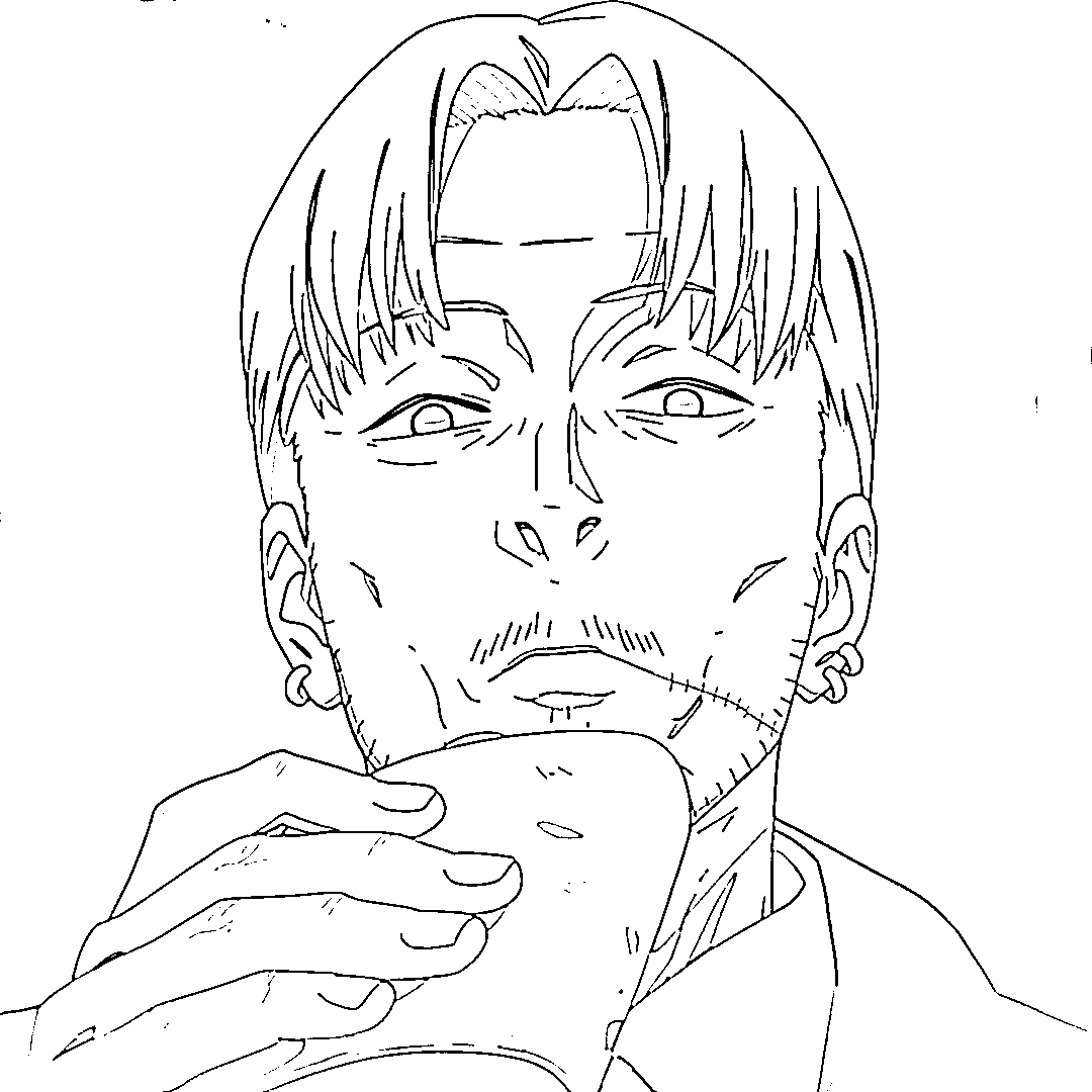 Coloriage Kishibe boit de l'alcool