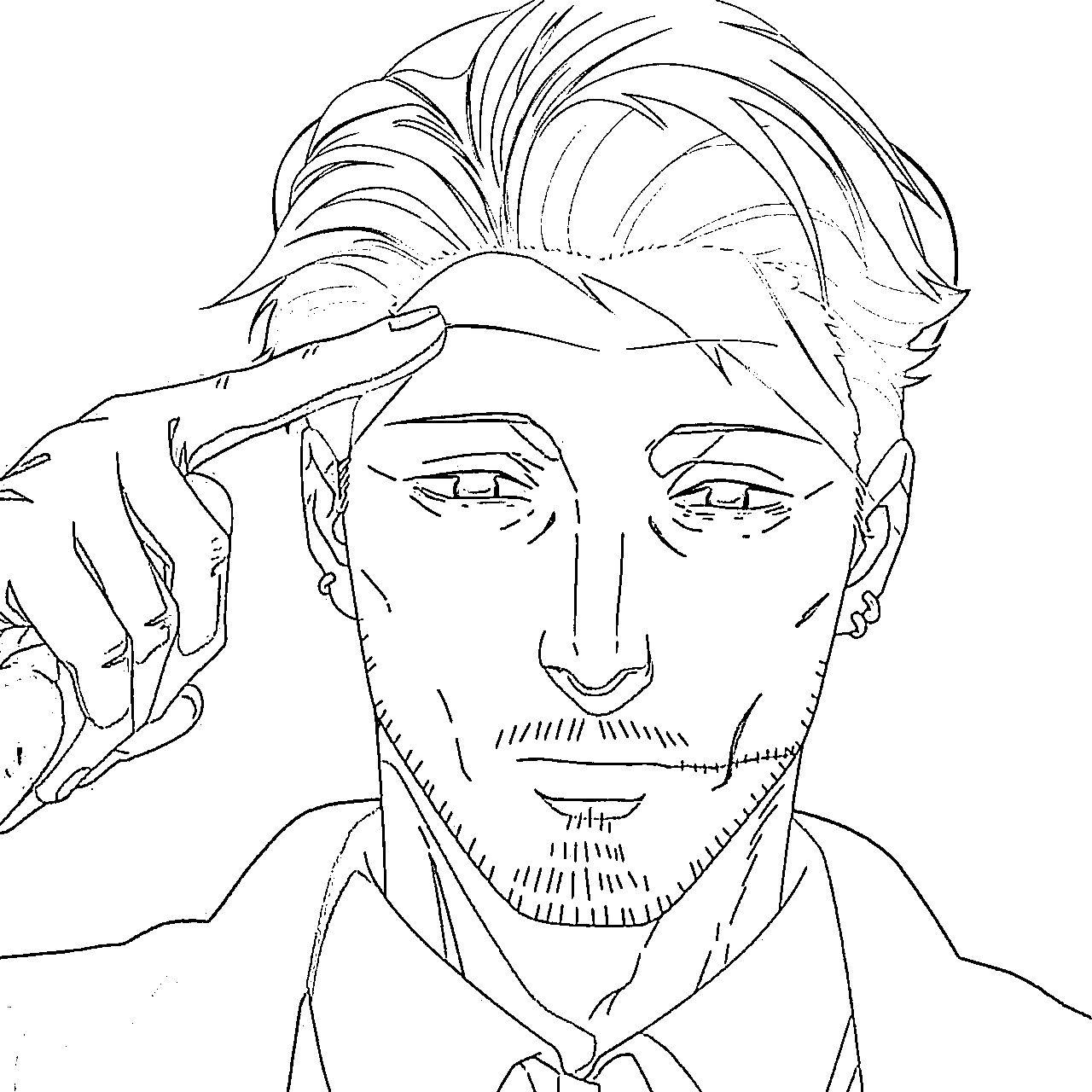 Coloriage Kishibe cheveux