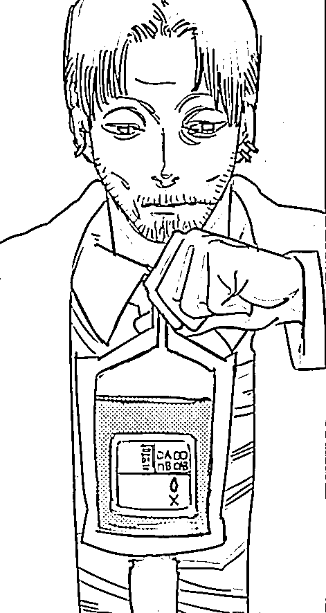 Coloriage Kishibe tenant de l'alcool