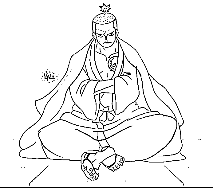 Coloriage Kozuki Momonosuke assis