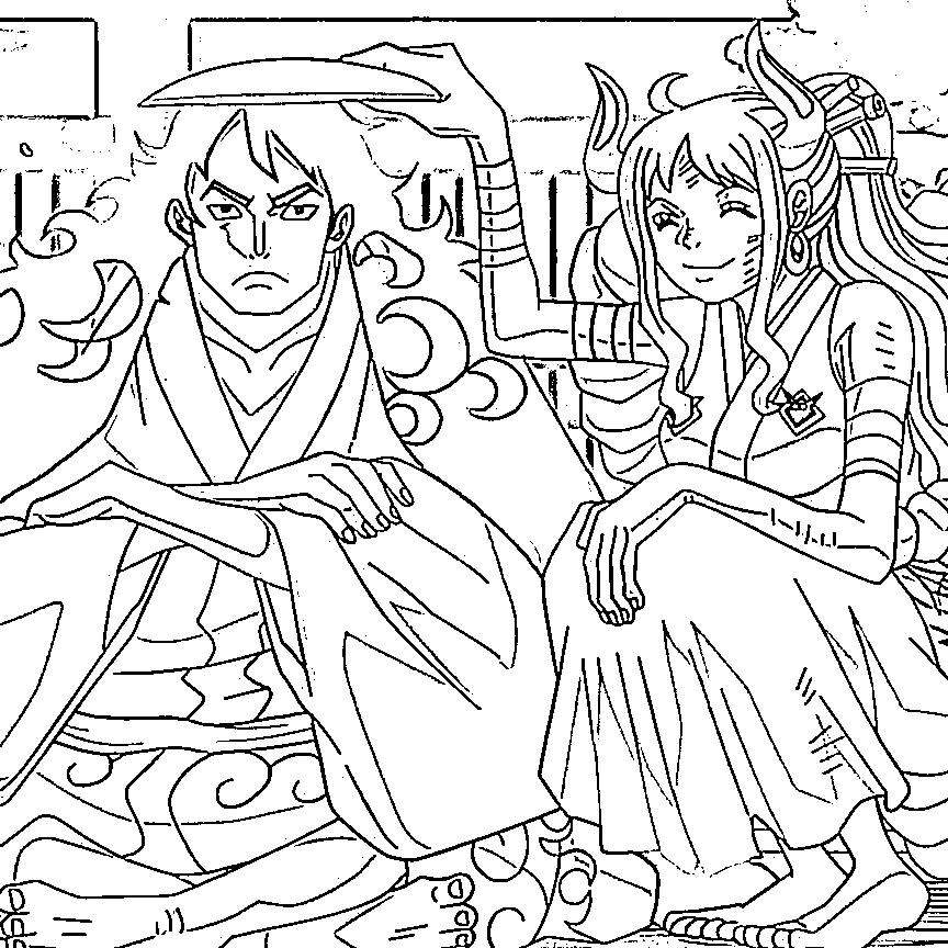 Coloriage Kozuki Momonosuke drôle