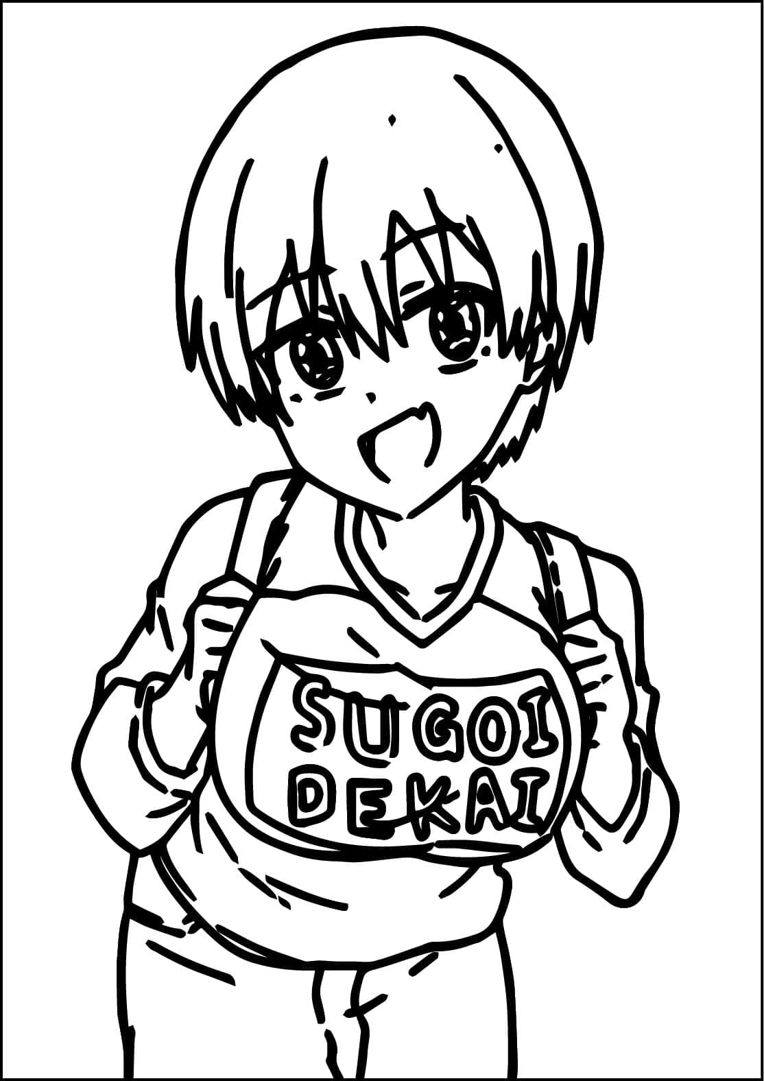 Coloriage La charmante Hana Uzaki