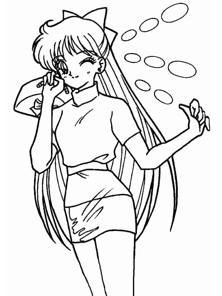 Coloriage Le mignon Makoto Kino