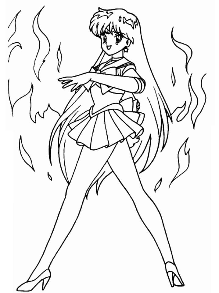 Coloriage Le pouvoir de Rei Hino