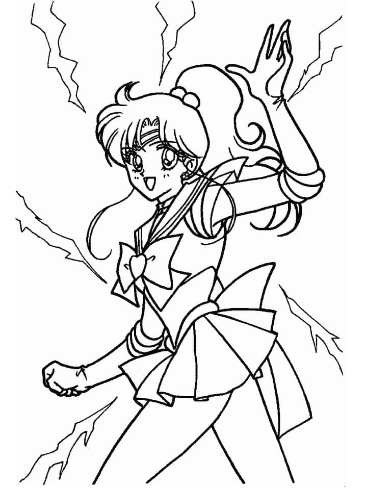 Coloriage L'incroyable Sailor Jupiter