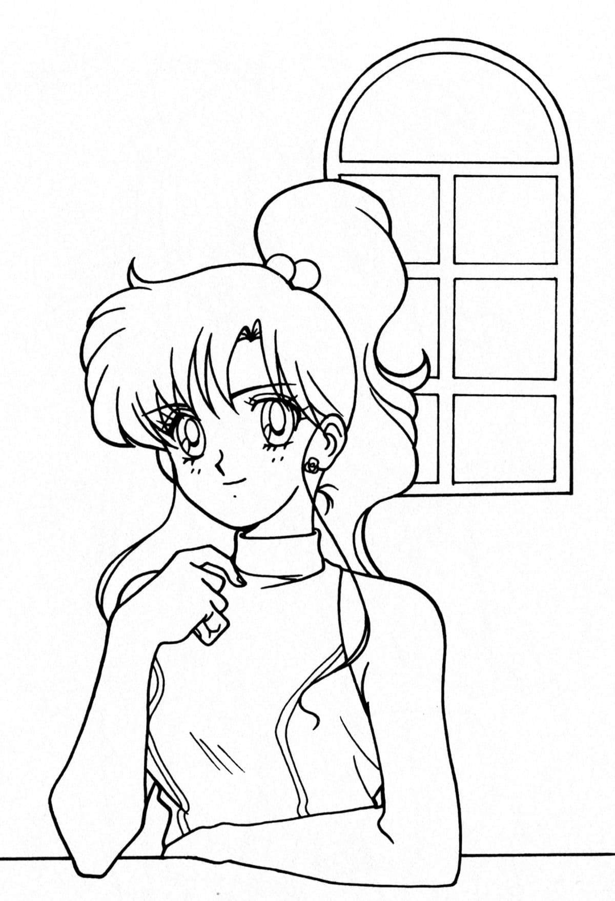 Coloriage Makoto Kino très mignon