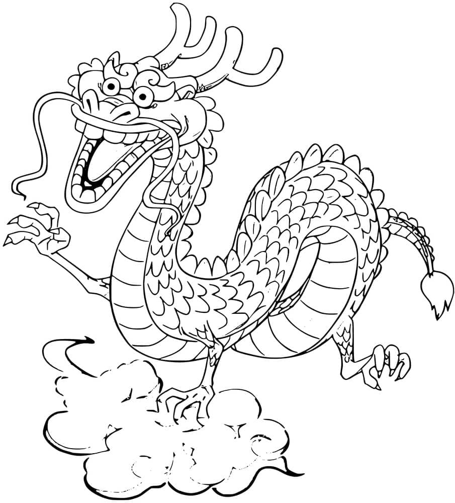 Coloriage Momonosuke Forme de dragon