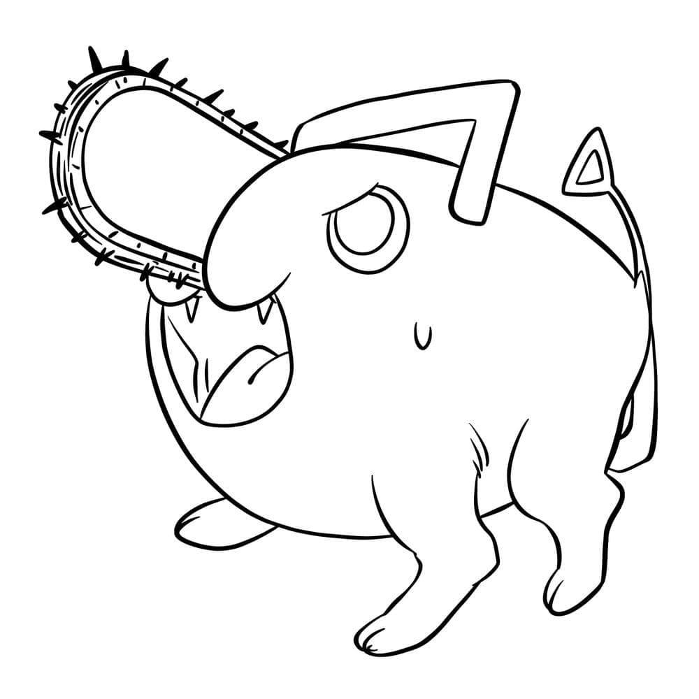Coloriage Pochita de Chainsaw Man