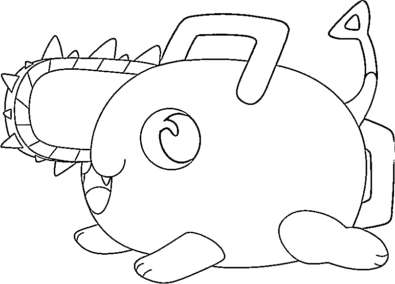 Coloriage Pochita profite du moment