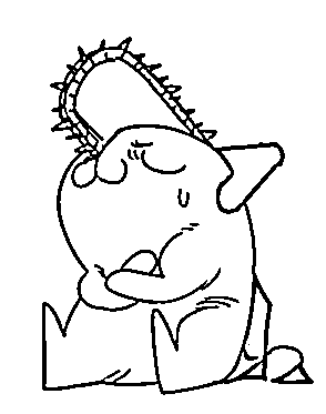 Coloriage Pochita souriante