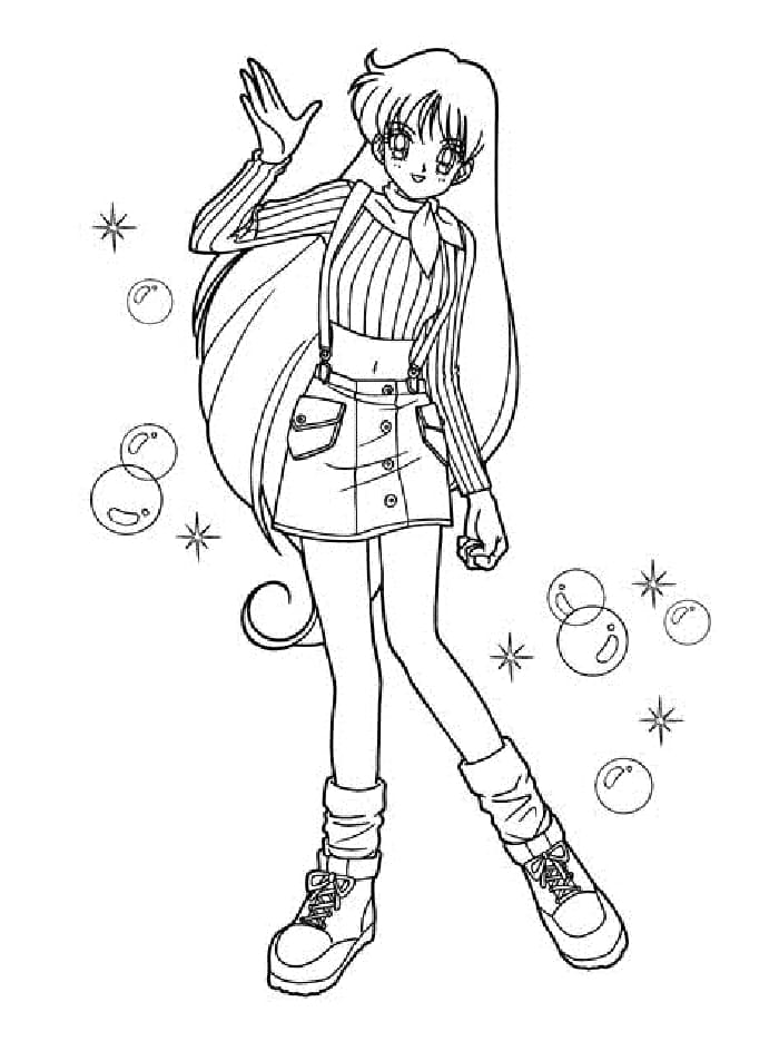 Coloriage Rei Hino bien