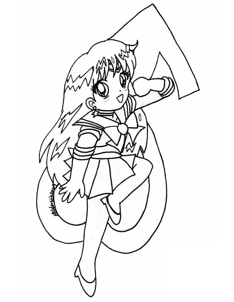 Coloriage Rei Hino Chibi