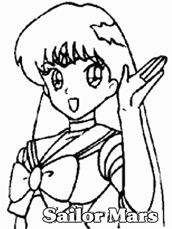 Coloriage Rei Hino Dis bonjour