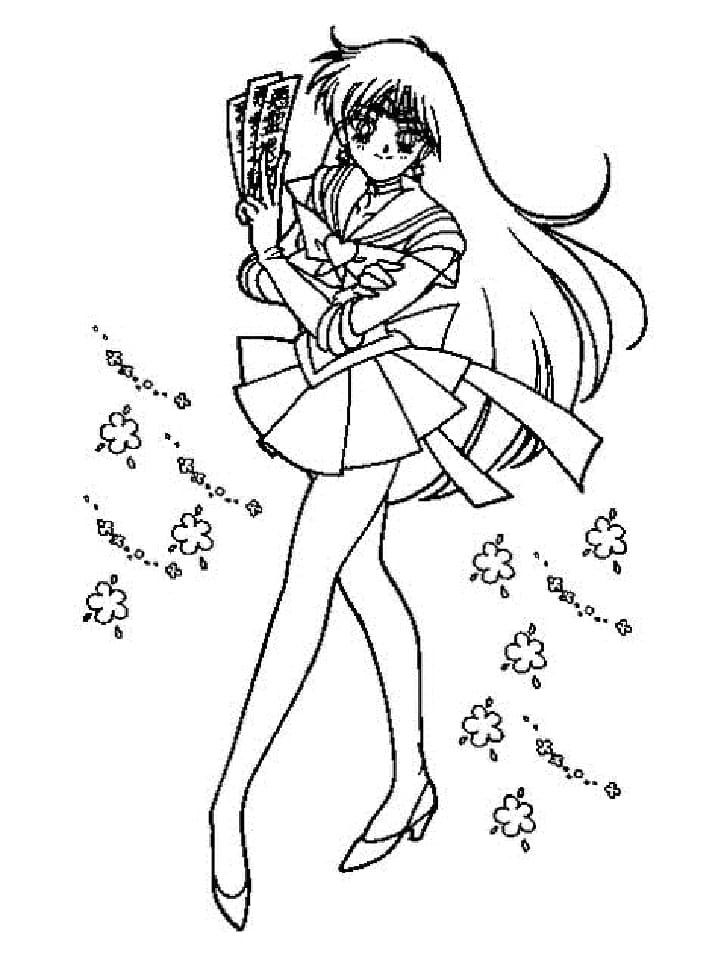 Coloriage Rei Hino fort