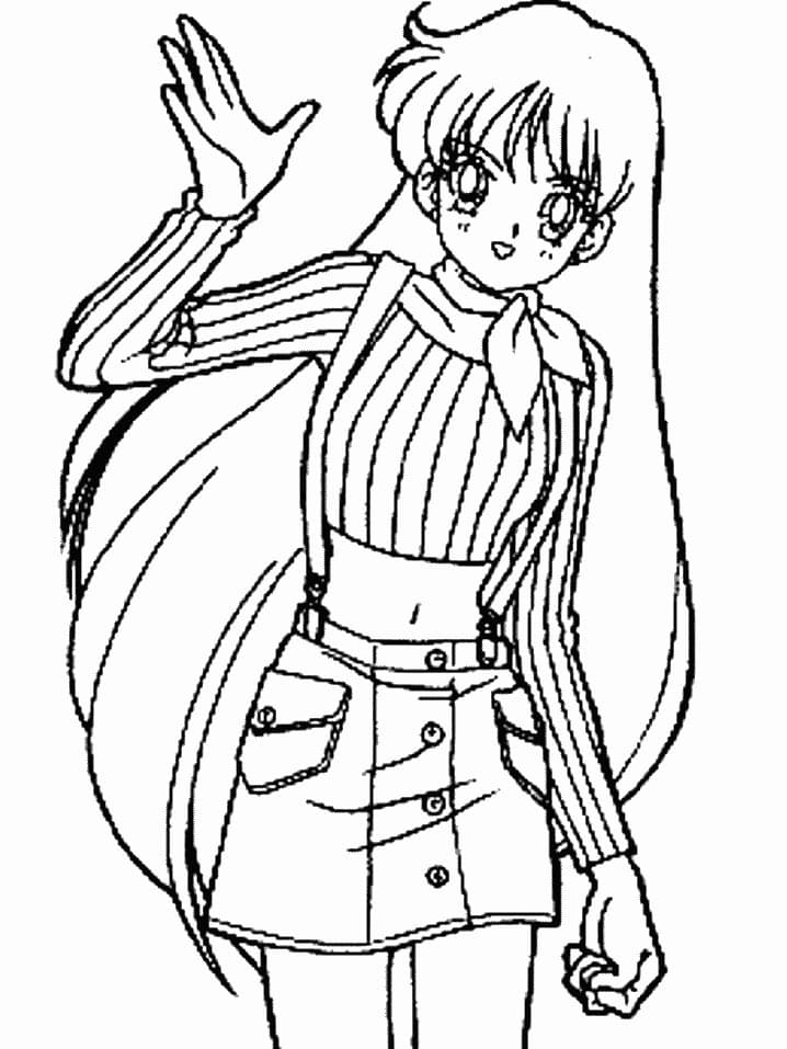 Coloriage Rei Hino Très belle