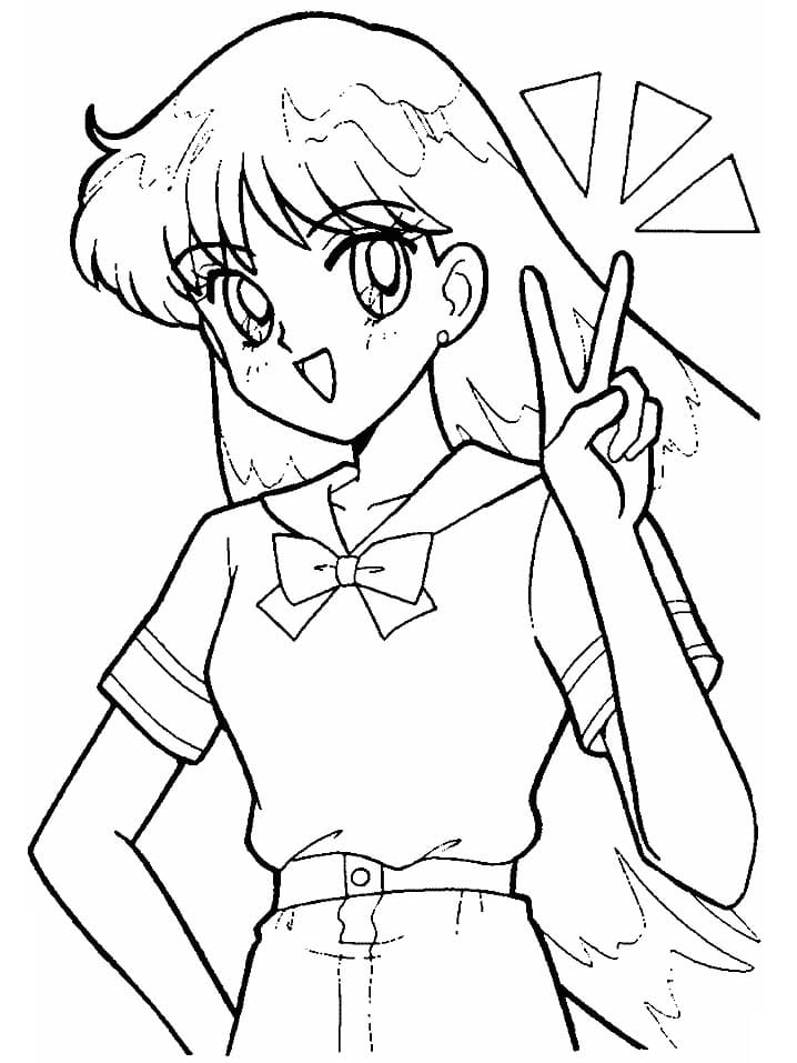 Coloriage Rei Hino Très mignon