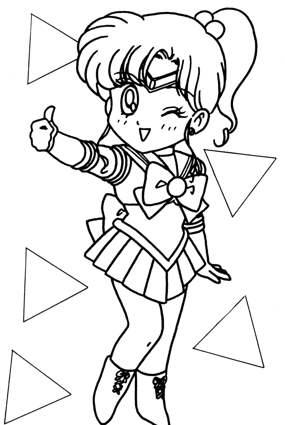 Coloriage Sailor Jupiter Chibi