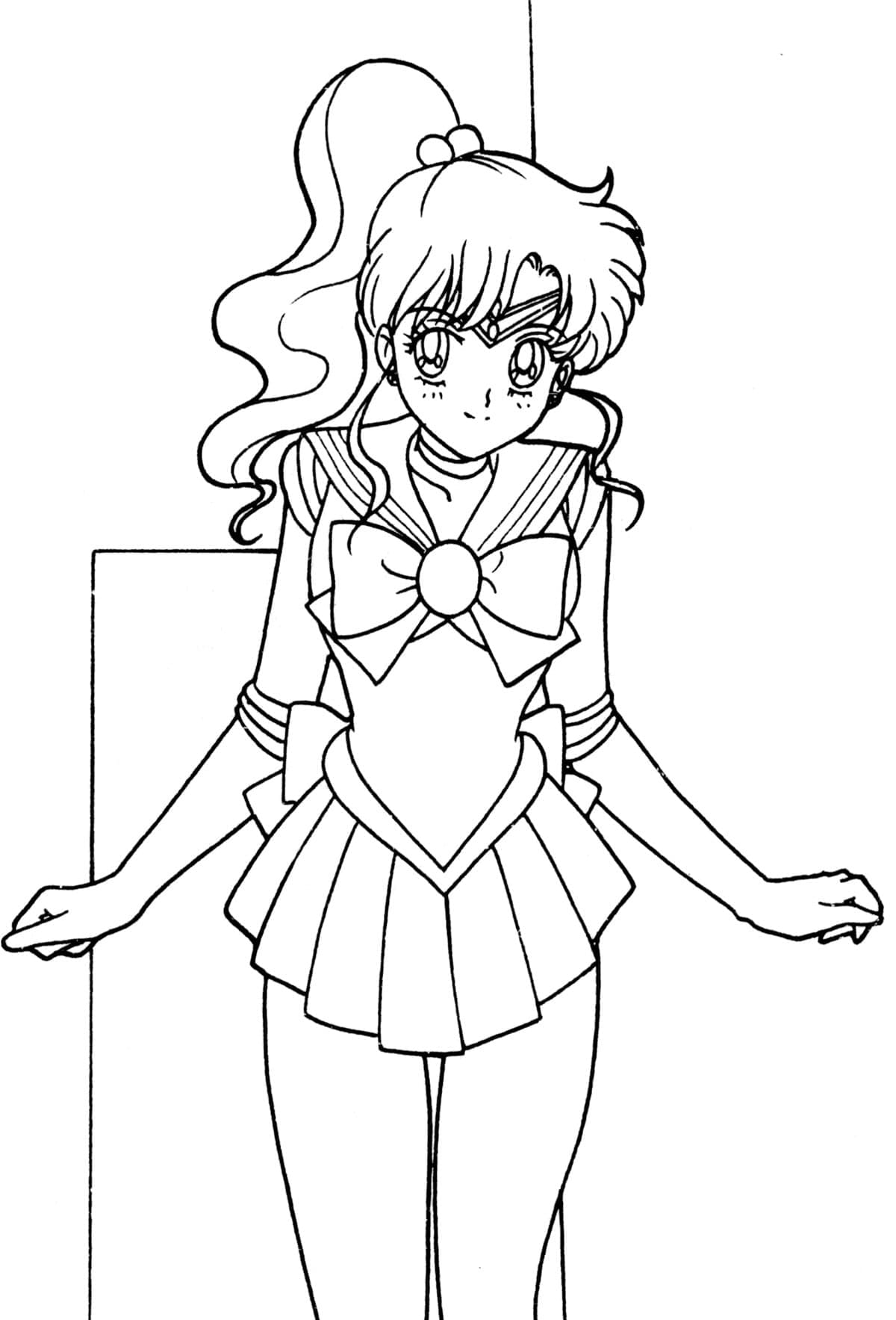 Coloriage Sailor Jupiter est souriant