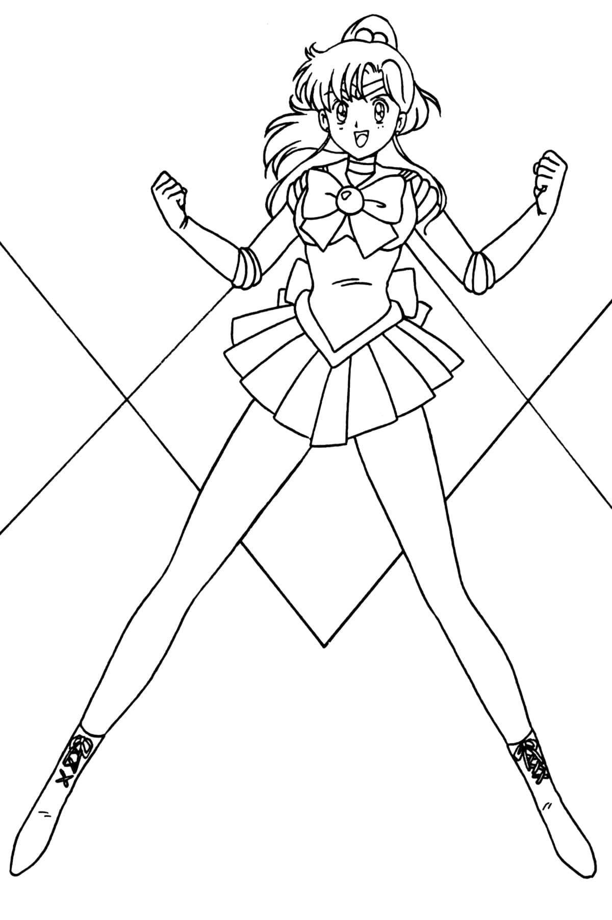 Coloriage Sailor Jupiter pouvoir
