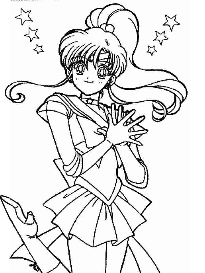 Coloriage Sailor Jupiter très mignon