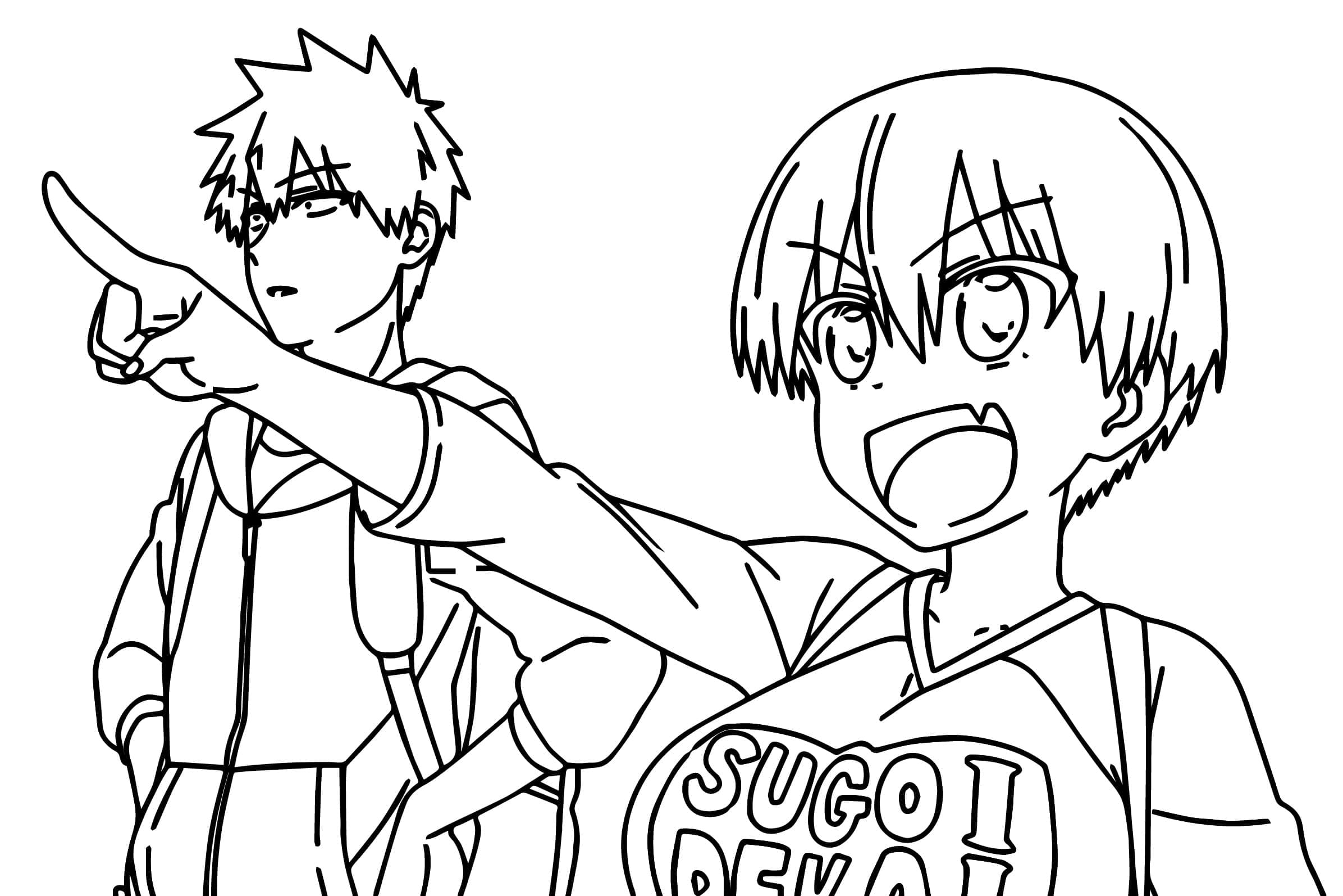 Coloriage Shinichi Sakurai et Hana Uzaki