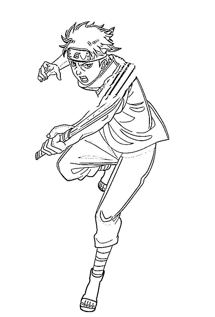 Coloriage Shisui Uchiha attaque