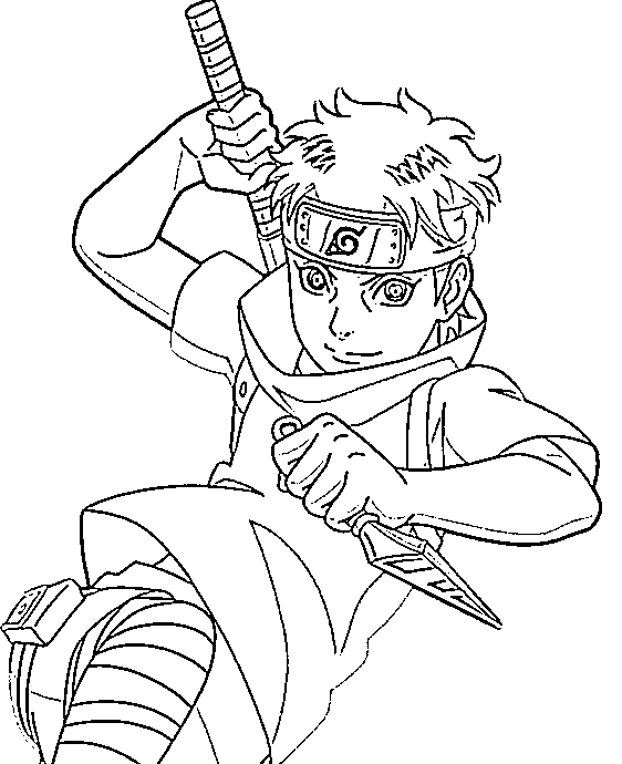 Coloriage Shisui Uchiha souriant