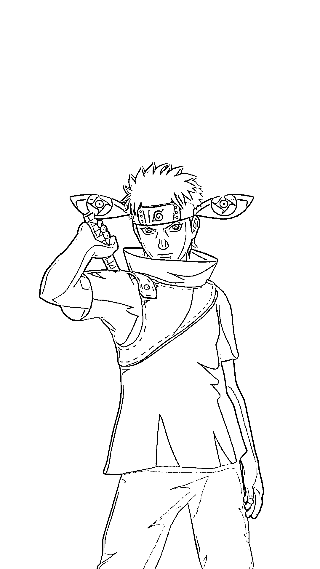 Coloriage Shisui Uchiha utiliser les compétences