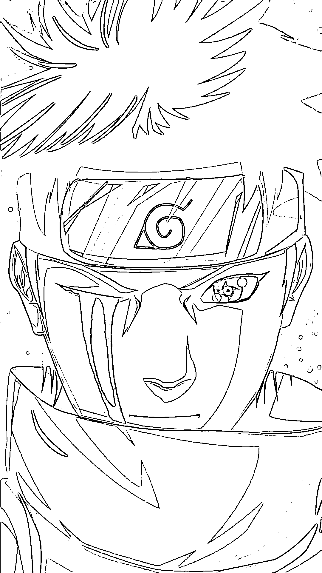 Coloriage Shisui Uchiha visage frais