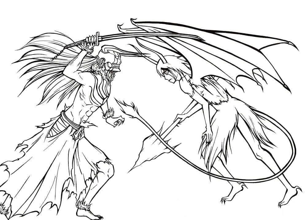Coloriage Ulquiorra vs Ichigo