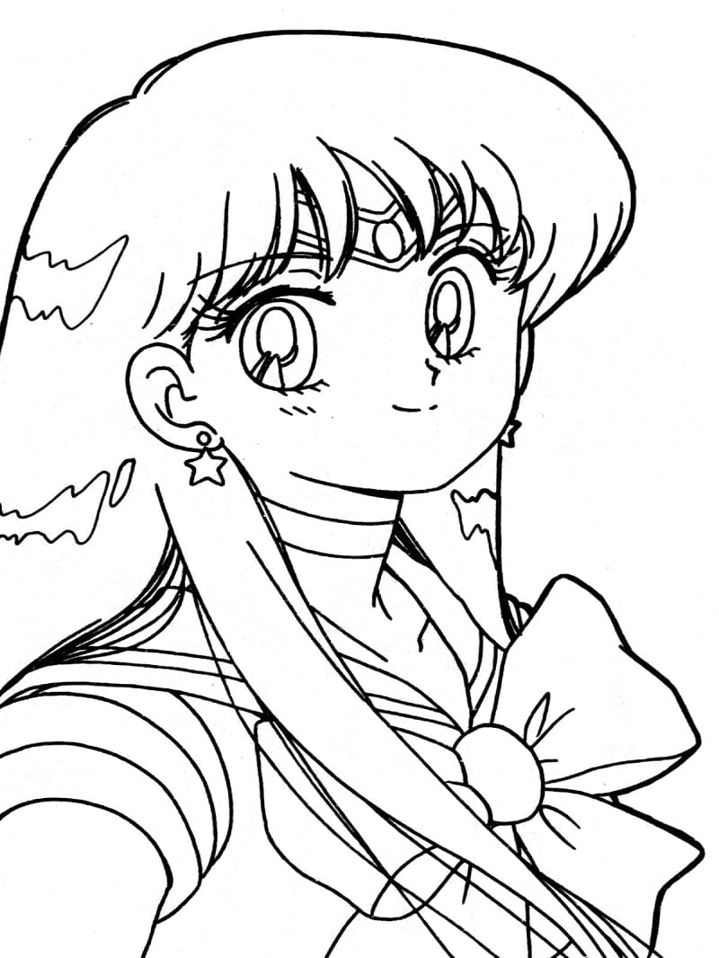 Coloriage Visage de Rei Hino